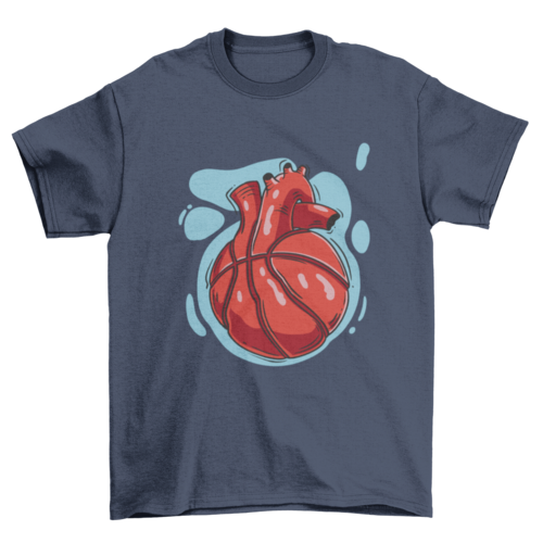 Heart shaped basketball t-shirt