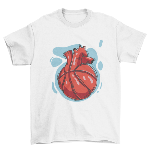 Heart shaped basketball t-shirt